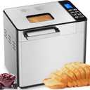 EUHOMY Bread Maker Machine 13-in-1 Bread Machine, Dough Maker, Auto Nut Dispenser & Ceramic Pan, 2LB and 3 Loaf Sizes & 3 Crust Colors, 650W Bread Machine with Keep Warm Set, Whole Wheat