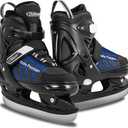 Nattork Adjustable Kids Ice Skate for Boys Girls Adult, Soft Padding and Reinforced Ankle Support Ice Hockey Skates for Beginners, Size: Large(5-8)