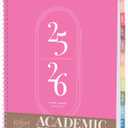 2 x Rileys Academic Planner 2025-2026, Daily, Weekly & Monthly Planner, July 2025 - June 2026, Student Notes Pages, Twin-Wire Binding, Weekly Agenda for School & Work (8.5 x 11-Inches, Pink)