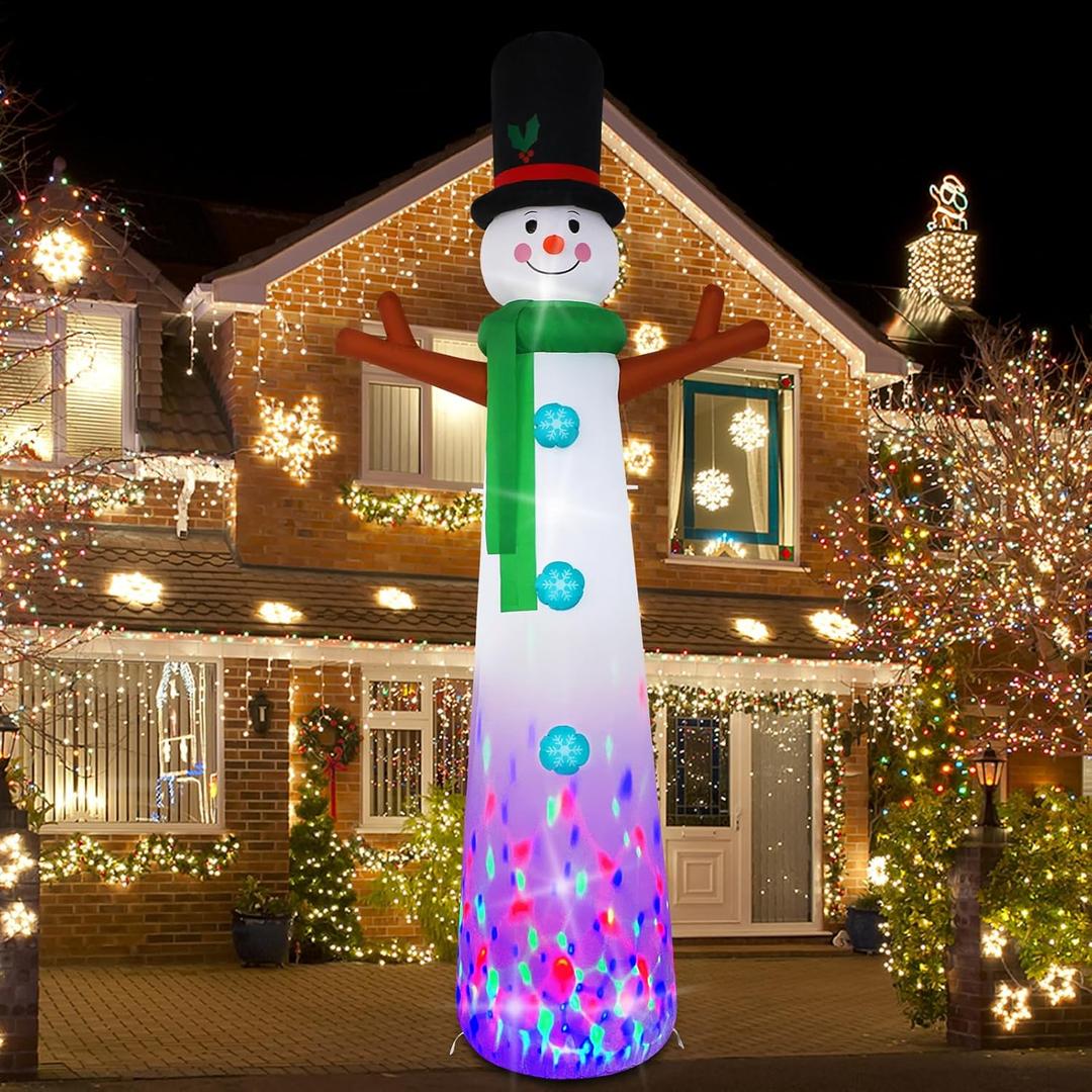 12ft Christmas Inflatable Outdoor Decoration Inflatable Yard Decoration Inflatable Snowman Decoration Built-in LED Lights for Christmas Holiday Party, Garden Winter Decoration