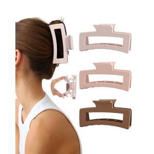 3Pcs Silicone Hair Clips Flexible Claw Clips for Women Cloud Clip Bendable Large Hair Claw Clip