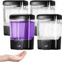 4 Pack Automatic Soap Dispenser Wall Mount,Touchless Liquid Soap Dispenser,Battery Operated,600 ml / 20 oz Commercial Hand Detergent Dispenser for Office Home Kitchen School Bathroom Hotel Restaurant