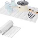 Dish Drying Mat for Kitchen Counter, 24"  16" Large Stone Drying Mat, Foldable Quick Dry Stone Mats, Ultra Absorbent Diatomaceous Earth Dish Mat for Dishes, Bottles, Cups, White