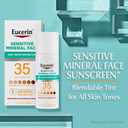 Eucerin Sun Tinted Sensitive Mineral Face Sunscreen Lotion SPF 35, Non-Comedogenic Mineral Sunscreen with Gentle Zinc Oxide Protection for Sensitive Skin, 1.7 Fl Oz Bottle