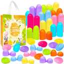 Aviski 96Pcs 3.15inch Colorful Easter Plastic Eggs for Kids Egg Hunt Basket Bag Empty Stuffers Fillers with 2pcs Cute Non Woven Bags, Toys Filling Treats and Easter Theme Party Supplies Favor