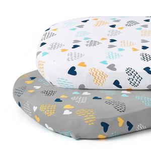 Stretch Fitted Bassinet Sheet Set BROLEX 2 Pack Cradle Sheets for Bassinet Pad/Mattress,Unisex Boys Girls,Ultra Soft,Heart Pattern
