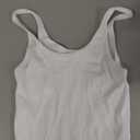 Artfish Women's Sleeveless Tank Top Form Fitting Scoop Neck Ribbed Knit Basic Cami Tight Fitted White S