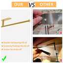Paper Towel Holder for Kitchen, New Upgrade Double Rod Bearing Self-Adhesive or Drilling Wall Mounted Paper Towels Rolls Holder Under Cabinet,Gold
