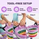 Kids Bike Basket, Bike Basket Front Bike Accessories for Girl Boys, Woven Bicycle Basket with Stickers, Bike Bell, Windmill, and 1pairs Colorful Ribbons Tassels