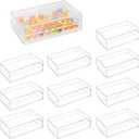 12 PCS Clear Acrylic Box with Lids 4.3 x 2.7 x 1 Inch Storage Candy Box Containers Mini Rectangle Clear Plastic Gift Box for Display Jewelry Wedding Party Favors Treats Coin Accessories
