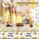 Construction Theme Birthday Party Decorations Plates Set 25 Guests,100 Pcs Plates Napkins Forks Boys Kids Construction Excavator Birthday Party Supplies