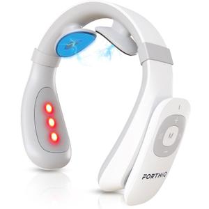 FORTHiQ Neck TENS Machine with Heat, Electric Neck Massager for Pain Relief, 15 Levels Deep Tissue Massage, Portable and Soothing, FSA-HSA Eligible