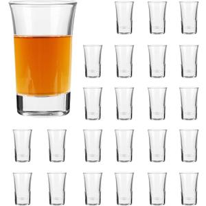 24 Pack 1.5 oz Clear Shot Glasses Set, Heavy Base, Bulk Glasses for Vodka, Tequila, Whiskey, Liquor