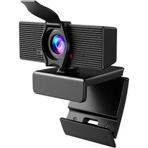 LITEPRO Webcam with Microphone & Privacy Cover, 1080P HD Web Computer Camera, USB Plug and Play Laptop PC Desktop Camera, Works with Zoom, Skype, Teams, Video Conferencing/Recording/Streaming