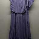 AUSELILY Womens Off The Shoulder Dress Summer Casual Long Ruffle Party Side Split Beach Maxi Dresses with Pockets, XXL