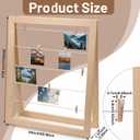Sintuff Photo Display Board with Clips Farmhouse Picture Collage Board Picture Frame Clothesline Photo Display Stand Decor for Wedding Baby Shower Grad Postcard(Flat Edge,Natural Wood,29x24 Inches)