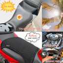 Double-Layer Motorcycle Cool Seat Cover, Universal Breathable Motorbike Mesh Seat Cushion pad, Airflow Non-Slip Motorcycle Saddle Sun Protection Cover