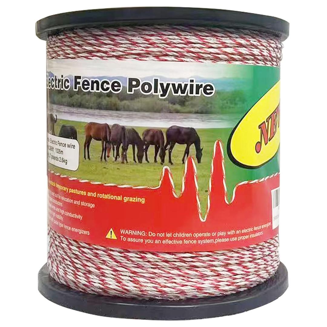 Fence Rope,Upgraded Electric Fence Polywire,6 Stainless Steel Strands for Reliable Conductivity and Rust Resistance UV Resistant,3366 Feet/1026 Meters,Red and White Color