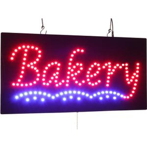Bakery Sign, 24"x12", 60x30cm, TOPKING, LED, Neon, Florescent, Signage, Signboard, Display, Billboard, Screen, Grand Opening, Gift