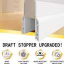 2 x Door Draft Stopper,Door Sweep for Bottom of Door,Weather Stripping Door Seal Draft Guard Blocker Noise Cold Air Insulation Soundproofing for Exterior Interior Home Improvement(White, 39")