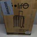 Coolife Luggage Expandable(only 28") Suitcase PC+ABS Spinner 20in 24in 28in Carry on (white grid new, S(20in)_carry on)