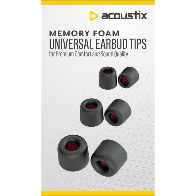 Acoustic Memory foam UNIVERSAL EARBUD TIPS 6 pack