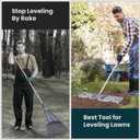 Lawn Leveling Rake 30x10 inch, (Professional-Grade) Lawn Leveler Tool with Stainless Steel Handle Rakes for Lawns Heavy Duty Landscape Rake for Backyard, Garden, Golf Course, Farm, Pasture