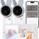 ARENTI 4MP Baby Monitor with 2 Cameras, 5" Screen Video Baby Monitor, Dual-Band 2.4G/5G WiFi with App, Split-Screen View, Auto Tracking, Cry&Motion Detection, Temp&Humidity, Night Vision, 2-Way Talk