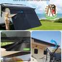 Dulepax RV Awning Shade Screen with Zipper 8'X15'3'' -Second Generation RV Awning Screen Significantly Improves Shadew and Privacy.Universal RV Awning Sun Shade Screen with Complete Kits