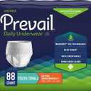 Prevail Daily Protective Underwear - Unisex Adult Incontinence Underwear - Disposable Adult Diaper for Men & Women - Maximum Absorbency - Small - 88 Count (4 packs of 22)