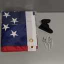 Barcetine American Flag with Pole - Includes 5ft Heavy Duty Flag Pole Holder for Outside House,3x5 Embroidered US Flag and Wall Mount Bracket,Tangle Free Flagpoles Kit for Porch,Garage,Outdoor (Black)