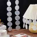PH PandaHall 9.7 Feet Round Natural Shell Chains, 2 inch White Capiz Shells Capiz Shells Pieces Sea Shell Garland Strands with Metal Loops for Wind Chimes Door Curtain Handcrafts Jewelry Making