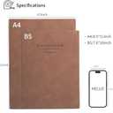 360 Pages A4 Journaling Notebooks, 100 Gsm Paper Thick Lined Journal Notebook for Women Men, Journals for Writing Soft Cover College Supplies for for Work Note Taking Perfect for Office School, Brown