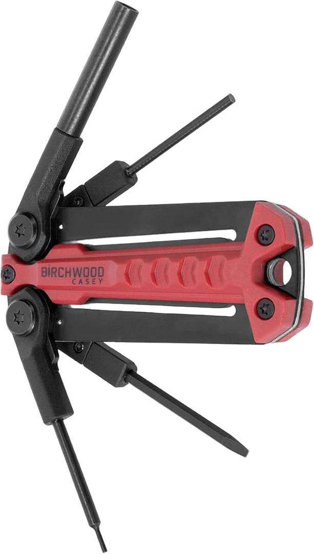 BIRCHWOOD CASEY Gun Multi-Tool | Durable Versatile Compact Gunsmithing 4-in-1 Tool Compatible with Glock | Hex Driver, 3 Mm Pin Punch, .050" Allen Wrench & Flat Blade Screwdriver Included