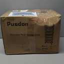 PUSDON Stackable Metal Storage Carts, Dual Use Shelf for Kitchen Fruit Vegetable Baskets with Wheels, Storage Rack for Living Room, Home & Office, Standard Black 4 Tiers