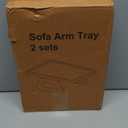 2 Pack Couch Arm Tray,Bamboo Folding Sofa Tray,Sofa Armrest Trays Clip-On Couch Desk for Drinks,Snacks,Phone,Remote ControlNatural