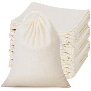 Tatuo 50 Pieces 4 x 6 Inches Muslin Cotton Drawstring Bags Canvas Linen Sachet Bag Reusable Empty Gift Pouch for Party Home Supplies