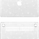 KEROM Clear Glitter Case for MacBook Air 13 inch 2025-2022 M4 M3 M2 A3240 A3113 A2681, Clear Glitter MacBook Air 13.6 Case, Bling Sparkle Plastic Hard Shell & Keyboard Cover for Mac Air 13.6 inch