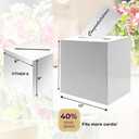 Adorox 10'x10' Money Box & Memory Cards Reception Centerpiece Elegant White Keepsake Gift Box for Weddings, Birthdays, Anniversaries White