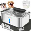 Dog Water Fountain for Large Dogs,3 Gallon Stainless Steel Dog Water Bowl Fountain,Large Pet Water Drinking Fountain with Deeper Drinking Area,Swirling Filtration Design with Fresher & Cleaner Water