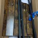 Rolanstar Bookshelf 6 Tier with 4 Hooks, Industrial Wood Bookcase, Vintage Storage Rack with Open Shelves, Rustic Standing Bookshelves Metal Frame Display Rack for Living Room, Bedroom, Rustic Brown