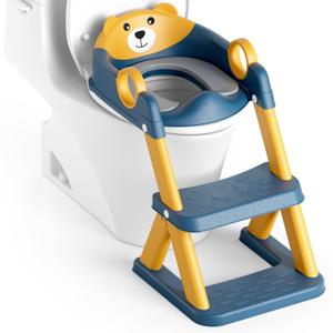 Potty Training Seat, Upgrade Toddler Toilet Seat for Kids Boys Girls, 2 in 1 Potty Training Toilet for Kids, Splash Guard Anti-Slip Pad Step StoolUpgraded Cushion