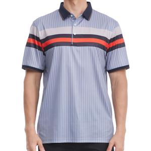 Men's Golf Polo Shirts Short Sleeve Dry Fit Performance Moisture Wicking Print Collared Golf Shirts for Men (X-Large, Silver Grey Pattern)
