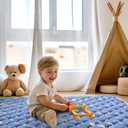 Odorless Premium Foam Baby Play Mat 36" x 36", Soft Microfiber Fabric Crawling Mat for Floor- Comfortable and Hypoallergenic, Non-Slip Cushioned Floor Playpen mat for Infants,Babies,Toddlers