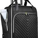 Carry-On Underseat Luggage with Wheels,18 inch Carry-on Luggage for Airlines,Underseat Lightweight Suitcase for Women,Softside Overnight Luggage for Business Travel (golden zipper)