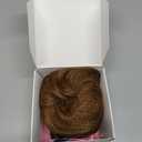Messy Bun Hair Piece Human Hair Curly Buns Hair Piece for Women Updo Hairpiece for Daily Wear Ponytail ExtensionCaramel Blonde/Brown