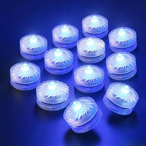 HL Submersible LED Light,Blue Mini LED Light,100 Hours Waterproof Flameless Led Lights Battery Powered for Wedding Home Vase Festival Party Decoration 12pcs (Built-in 24 Batteries) (12pack)