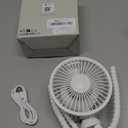 Gaiatop Oscillating Baby Stroller Fan with LED Night Light, 4 Speeds Cooling Rechargeable 360 Rotate Clip On, Battery Operated Small Portable Fans for Car Seat Crib Treadmill Travel (White)