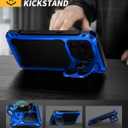 Lanhiem for iPhone 17 Pro Max Metal Case with Kickstand, Compatible with MagSafe, Built in Tempered Glass Screen Protector, Heavy Duty Shockproof Rugged Phone Cases, Full Body Tough Cover 6.9" (Blue)