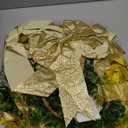 Yinkin 16 Pcs Christmas Door Cabinet Bows with Wreaths Set 10 Large Cabinet Bows 6 Mini Hanging Garlands Front Christmas Door Decorations Xmas Hanging Ornaments for Party Supplies (Champagne Gold)